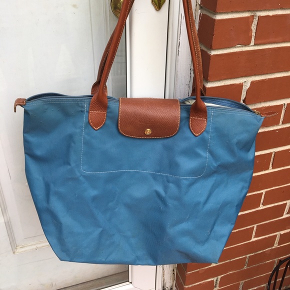 Longchamp Handbags - Light Blue Longchamp Le Pliage Large Tote Bag